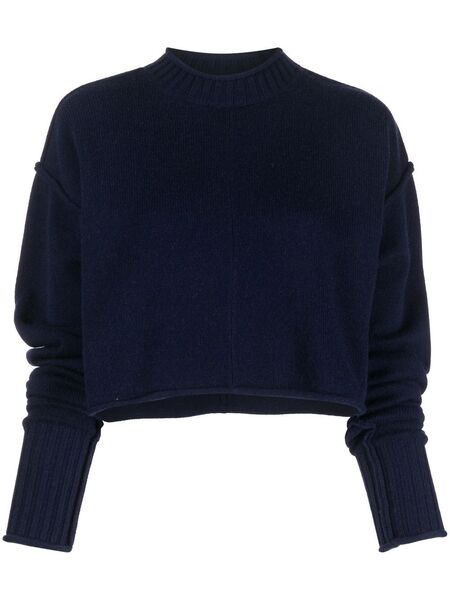  Sportmax Ribbed-knit Cropped Jumper - Blue 