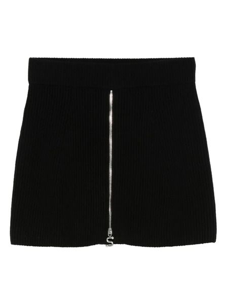  Sportmax Ribbed Zip-front Mini Skirt - Black 