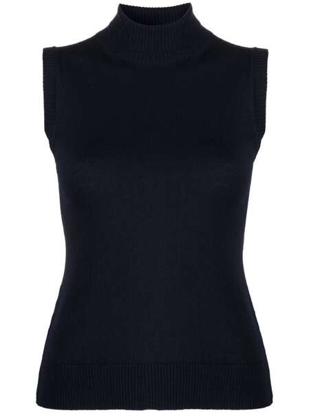  Sportmax Roll-neck Virgin-wool Vest - Blue 