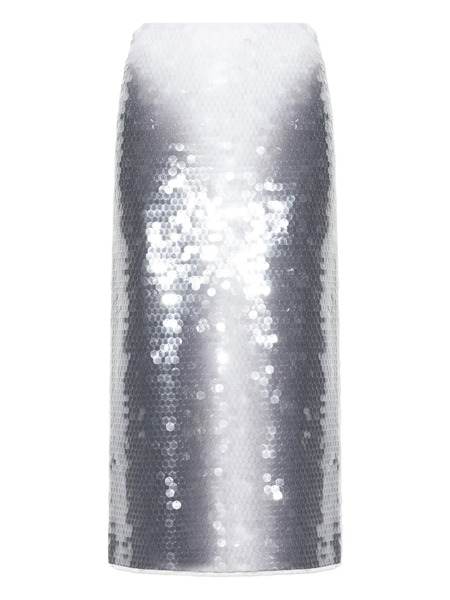  Sportmax Sequinned Pencil Skirt - Silver 