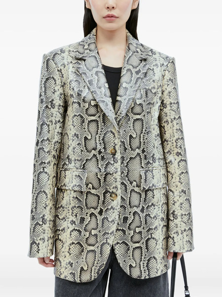  Sportmax Snakeskin-pattern Single-breasted Blazer - Neutrals 