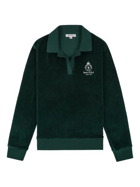  Sporty & Rich Collared Long-sleeve Sweater - Green 