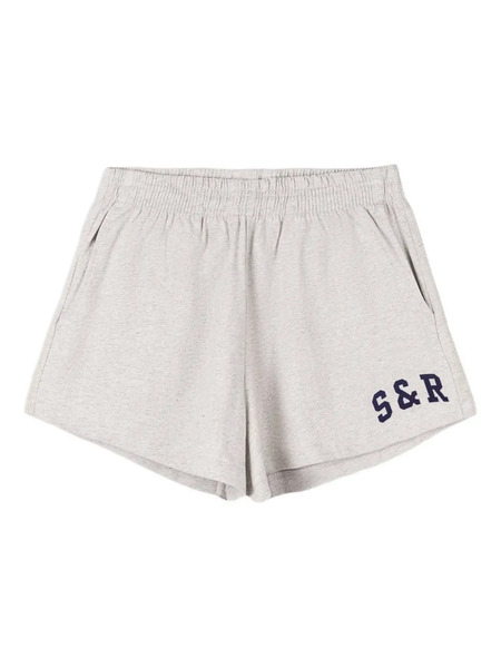  Sporty & Rich Elasticated Logo Shorts - Grey 