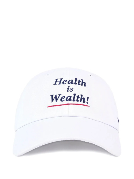  Sporty & Rich Embroidered Baseball Cap Hat - White 