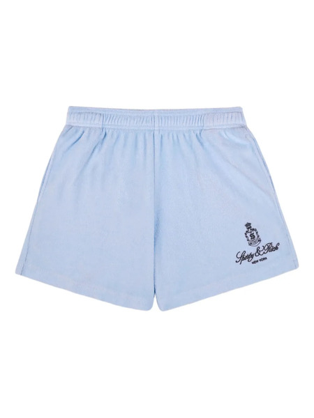  Sporty & Rich Embroidered-logo Shorts - Blue 