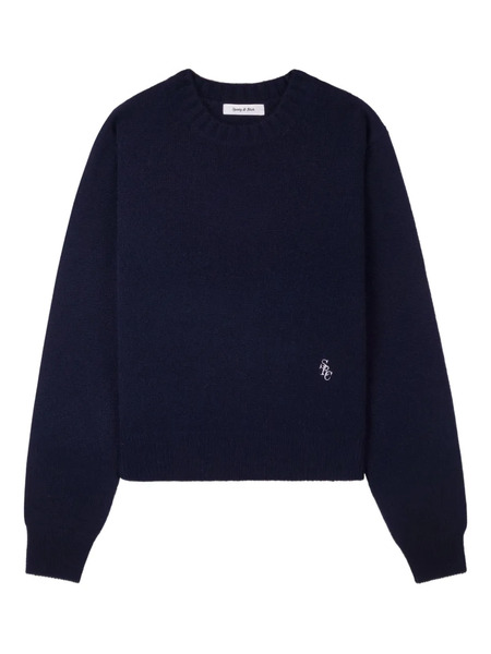  Sporty & Rich Embroidered Sweater - Blue 