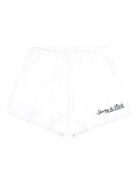 Sporty & Rich Embroidery-logo Elasticated Shorts - White 