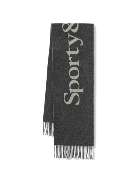  Sporty & Rich Fringed Scarf - Grey 