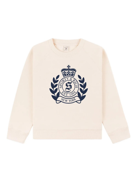 Sporty & Rich Kids Crest-embellished Sweatshirt - Neutrals 