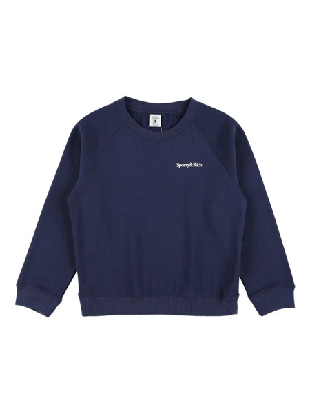 Sporty & Rich Kids Raglan-sleeve Graphic-print Sweatshirt - Blue 