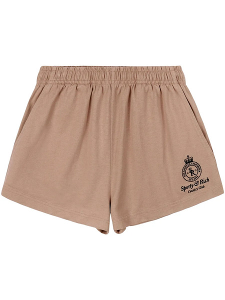  Sporty & Rich Logo-embroidered Shorts - Neutrals 