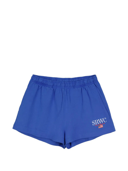  Sporty & Rich Nautical Disco Elasticated Graphic Shorts - Blue 