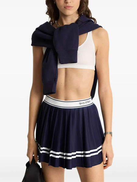  Sporty & Rich Pleated Stripe Mini Skirt - Blue 