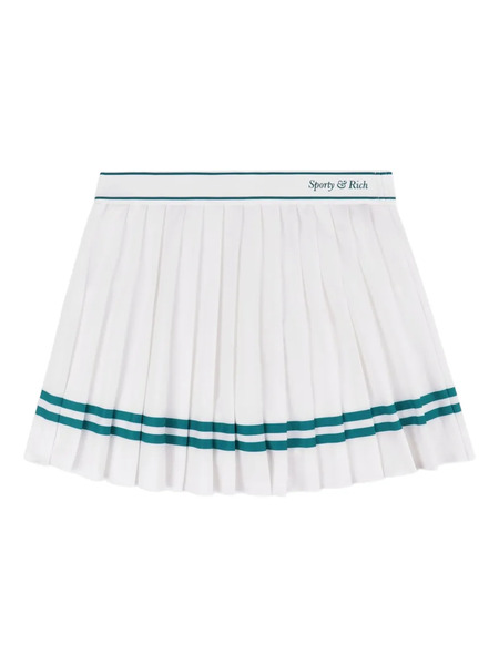  Sporty & Rich Pleated Stripe Mini Skirt - White 