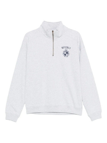  Sporty & Rich Quarter-zip Pinted Sweatshirt - Grey 