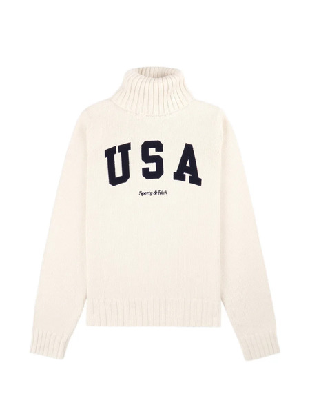  Sporty & Rich Roll-neck Sweater - Neutrals 