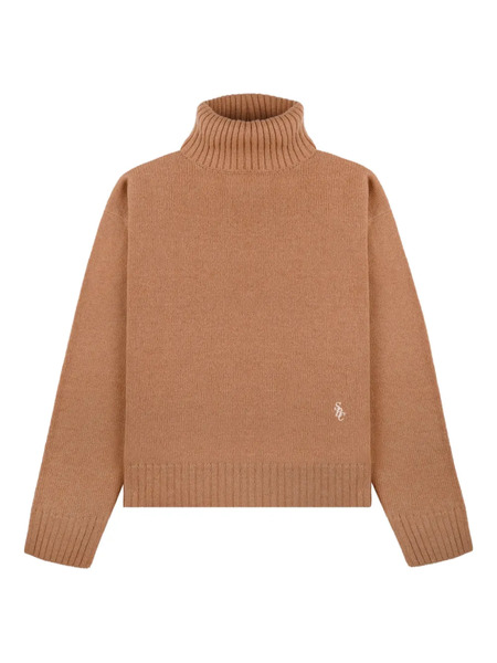  Sporty & Rich Src Turtleneck Logo-embroidered Sweater - Brown 