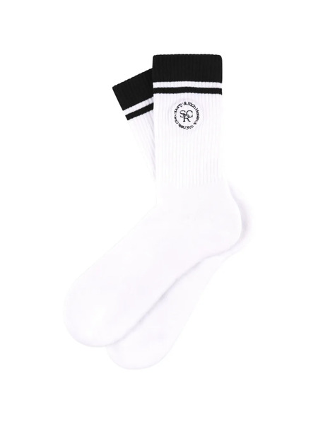  Sporty & Rich Srhwc Logo Stripe Socks - White 