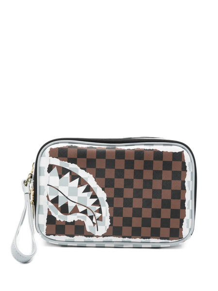  Sprayground Check-pattern Wash Bag - White 