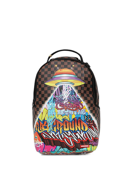  Sprayground Checked-pattern Backpack - Brown 