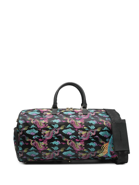  Sprayground Dragon Print Luggage Bag - Black 