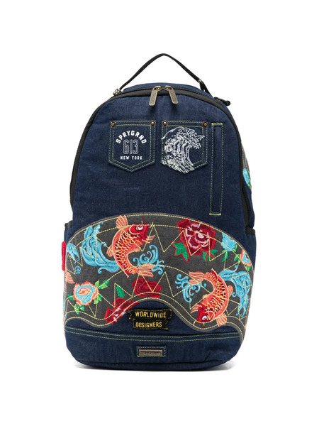  Sprayground Evisu Style Embroidered Backpack - Blue 