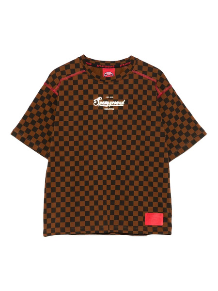  Sprayground Kid Checkerboard-print T-shirt - Brown 