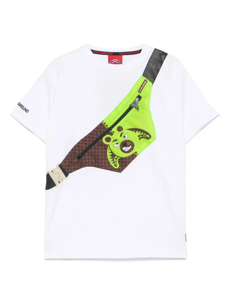  Sprayground Kid Crossbody Money Bear T-shirt - White 