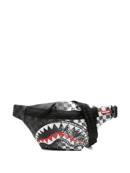  Sprayground Kid Shark-checkered Belt Bag - Grey 