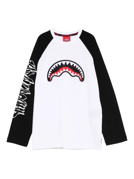 Sprayground Kid Shark-graphic Long-sleeve Sweatshirt - White 