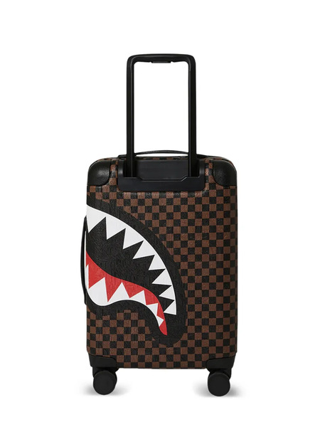  Sprayground Sawtooth Sharks Checked Suitcase - Brown 
