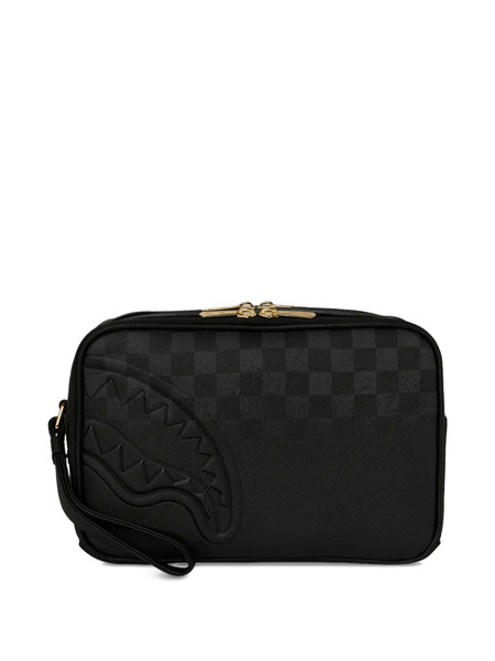  Sprayground Spritz Checkered Embossed Wash Bag - Black 