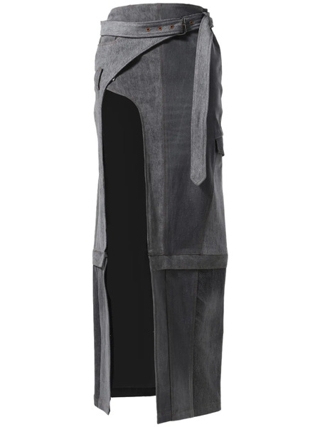  Srvc Studio Wrap Denim Skirt - Grey 
