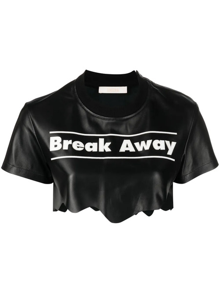  Ssheena Break Away Leather Crop Top - Black 