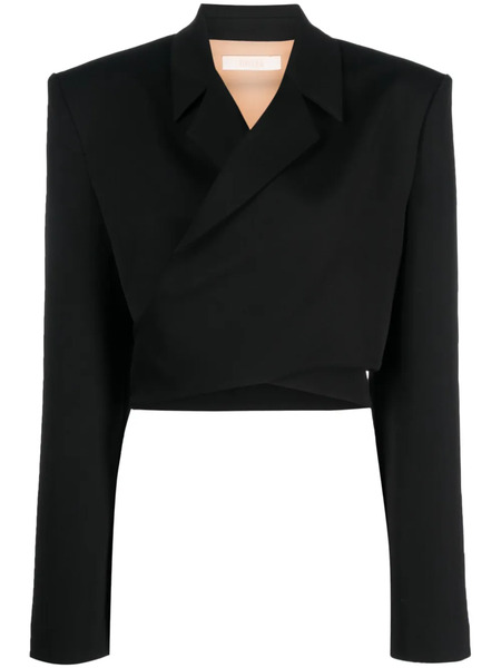  Ssheena Wrap-design Cropped Blazer - Black 