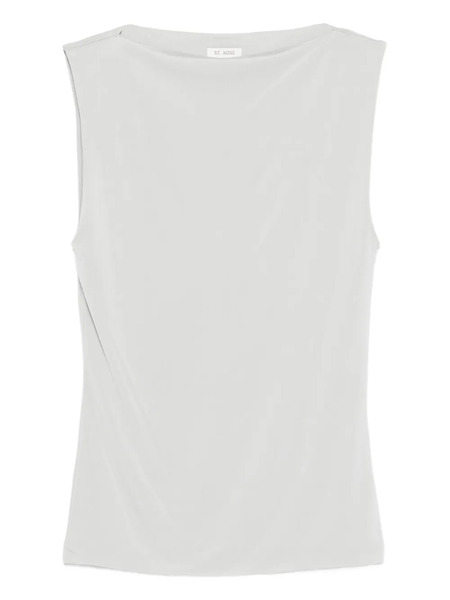  St. Agni Boat-neck Jersey Top - Grey 