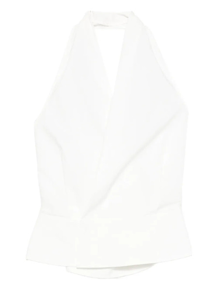 St. Agni Halter Tie-back Top - White 