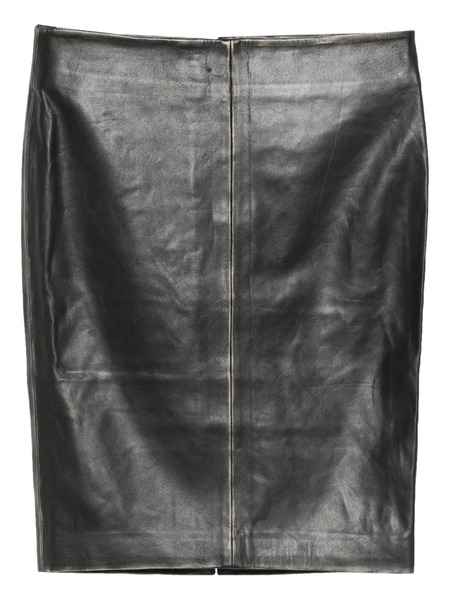  St. Agni Leather Pencil Midi Skirt - Black 