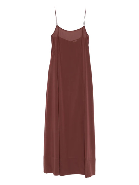  St. Agni Sheer Slip Straps Maxi Dress - Brown 