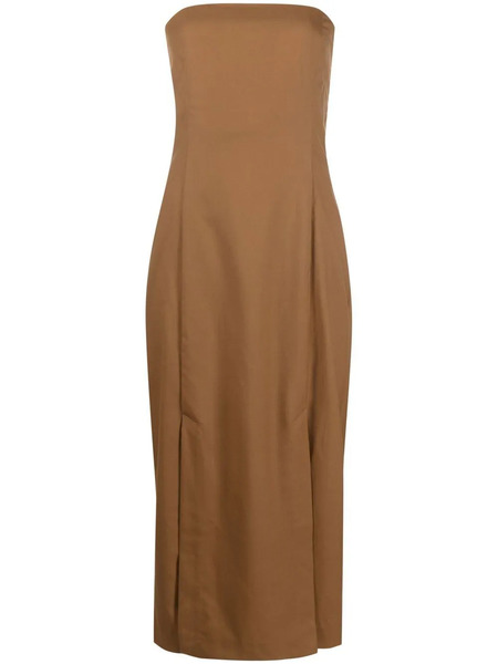  St. Agni Strapless Midi Dress - Brown 