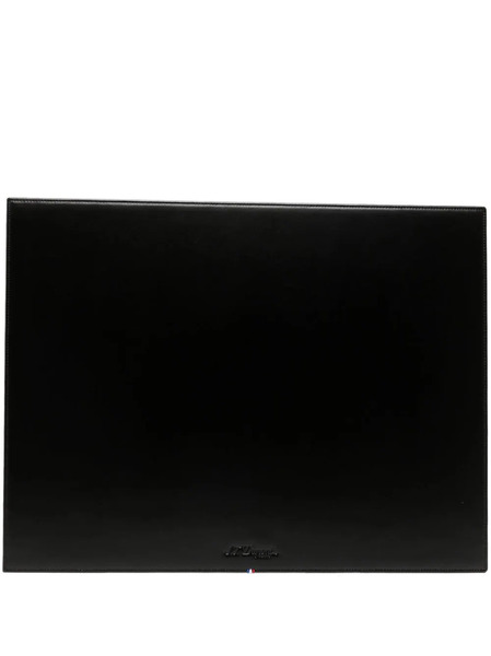  S.t. Dupont Debossed-logo Leather Desk Pad - Black 