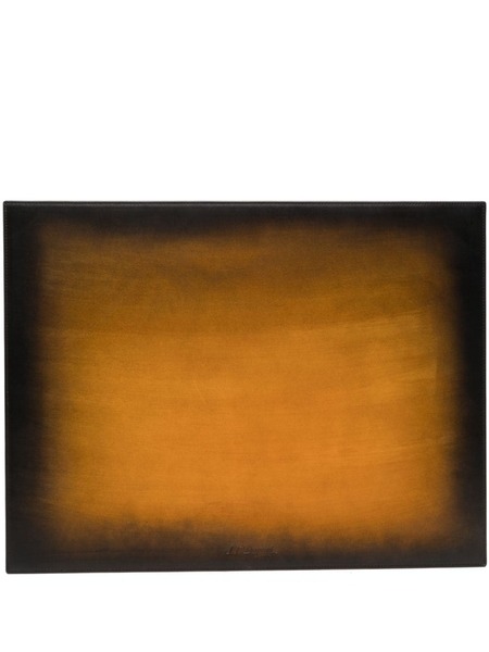  S.t. Dupont Debossed-logo Leather Desk Pad - Yellow 