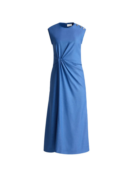  St. John Button Knot Midi Dress - Blue 
