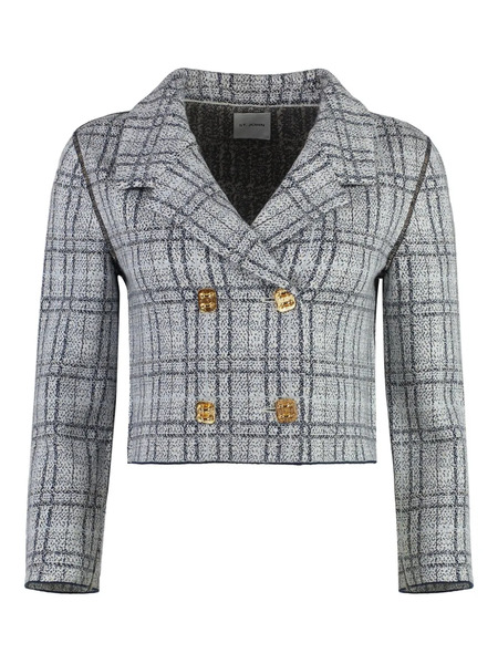  St. John Check-patterned Double-breasted Jacket - White 