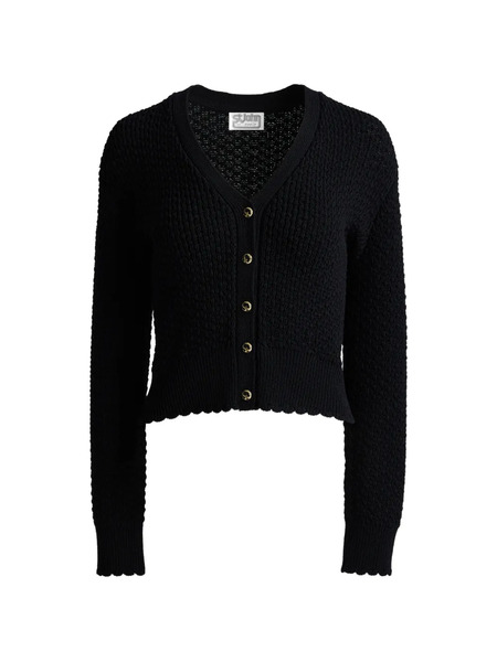  St. John Crepe Knit Cardigan - Black 