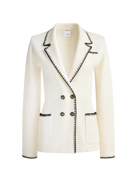  St. John Double-breasted Knitted Blazer - Neutrals 