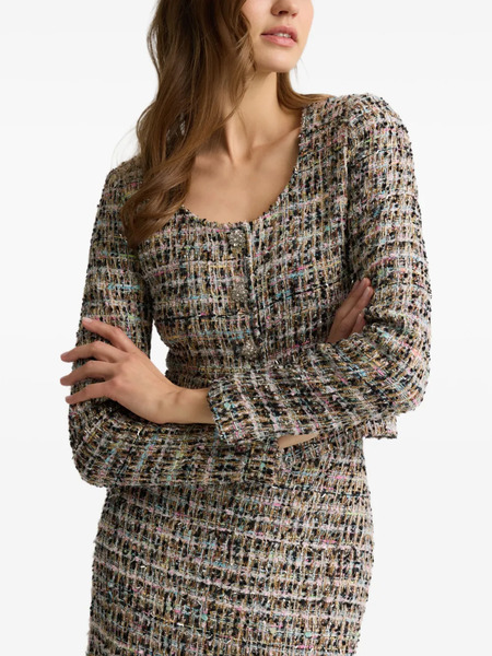  St. John Iridescent Tweed Jacket - Black 