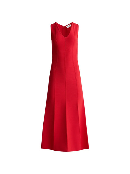  St. John Knit Sleeveless Midi Dress - Red 