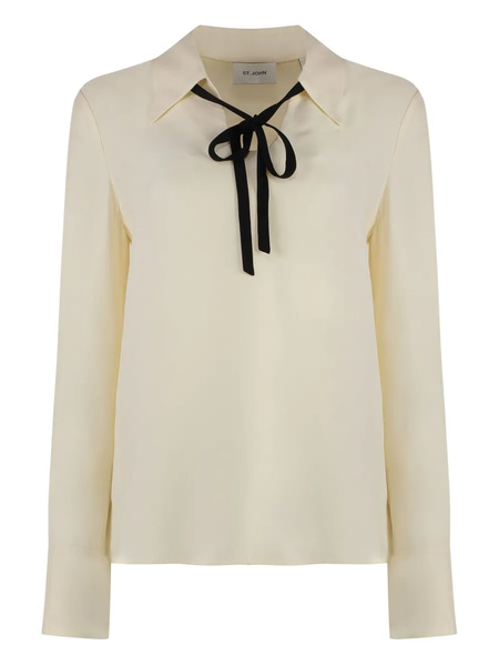  St. John Long-sleeve Blouse - Neutrals 