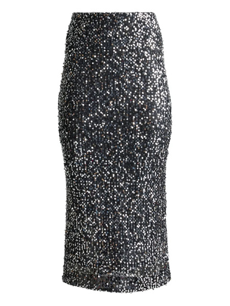  St. John Paillette Midi Skirt - Black 